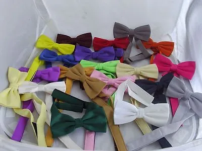 Any Polyester Ready Pre-tied Mens Bow Tie<>Over 60 Colours<> P&P 2UK >>1st Class • £5.97